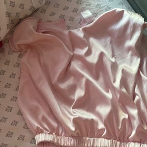satin pants store top